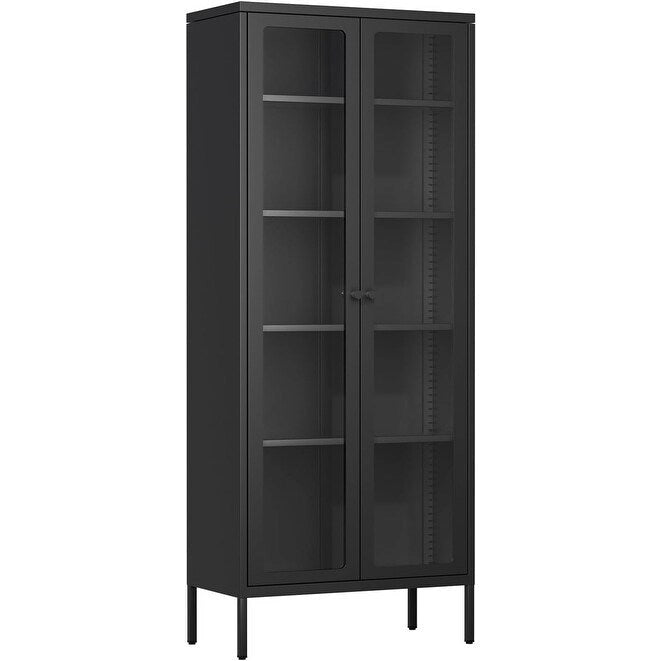 67 Tall Glass Curio Display Cabinet with Glass Doors and 4 Adjustable Shelves