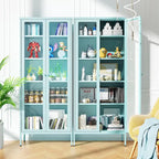 67 Tall Glass Curio Display Cabinet with Glass Doors and 4 Adjustable Shelves