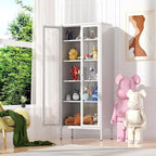 67 Tall Glass Curio Display Cabinet with Glass Doors and 4 Adjustable Shelves