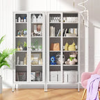 67 Tall Glass Curio Display Cabinet with Glass Doors and 4 Adjustable Shelves