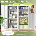 67 Tall Glass Curio Display Cabinet with Glass Doors and 4 Adjustable Shelves