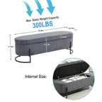 Corduroy Upholstered Storage Ottoman Bench with Safety Hinge and Metal Legs, Bedroom or Entryway