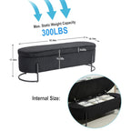 Corduroy Upholstered Storage Ottoman Bench with Safety Hinge and Metal Legs, Bedroom or Entryway